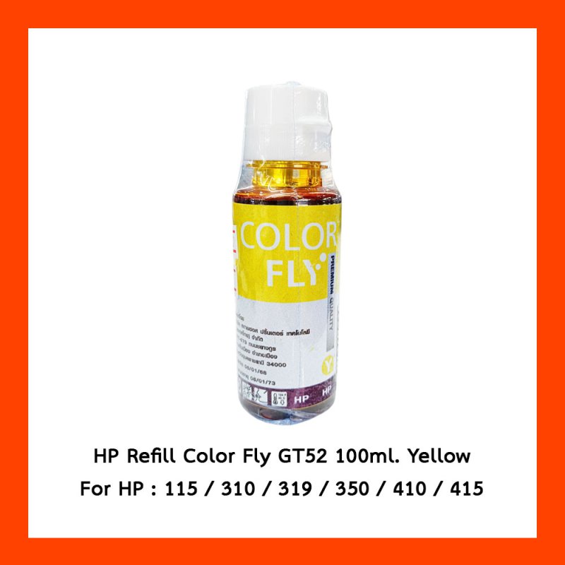 HP Refill Color Fly GT52 100Ml. Yellow
