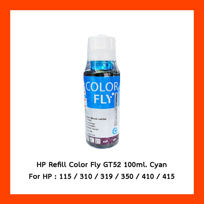 HP Refill Color Fly GT52 100Ml. Cyan