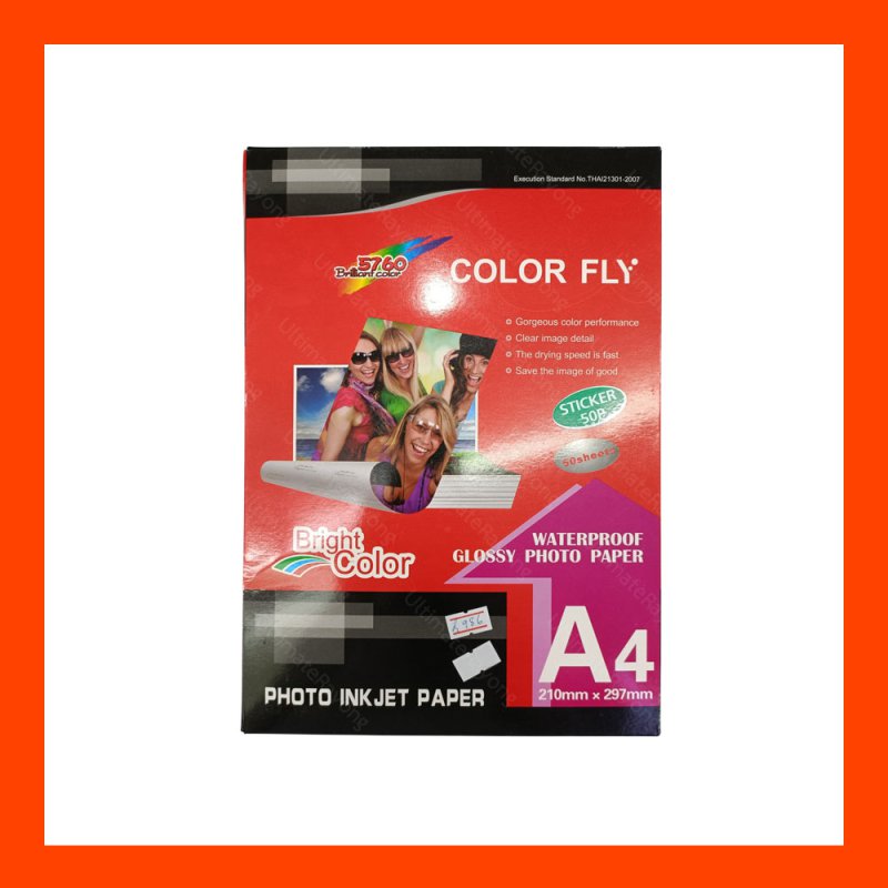 Photo Inkjet Glossy Sticker A4 135G.(50/Pcs) CLOUR FLY