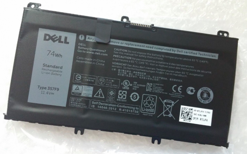 Battery Dell Inspiron 15 7559 7567 357F9 71JF4 : 11.4V-74WH Black (ORG)