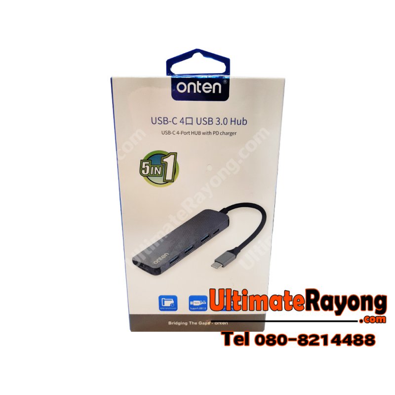3 Port USB HUB v3.0 ONTEN OTN9602 Type-C (Black)