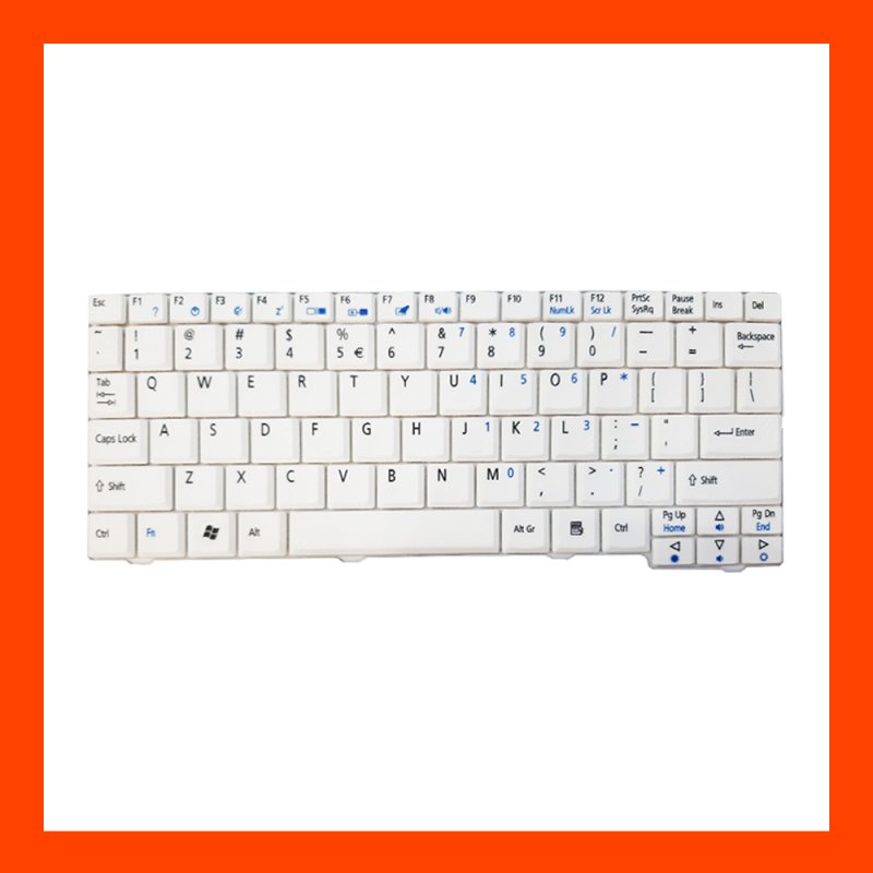 Keyboard Acer Aspire One D250 White US แป้นอังกฤษ ฟรีสติกเกอร์ ไทย-อังกฤษ