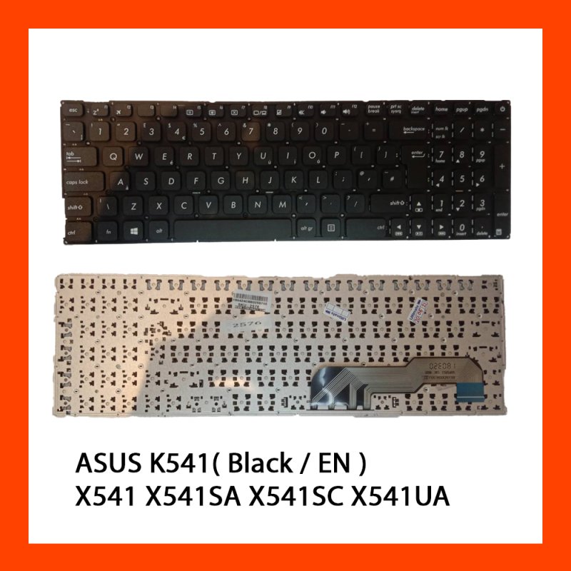 Keyboard ASUS K541 Series UK Black ( Big Enter )แป้นอังกฤษ ฟรีสติกเกอร์ ไทย-อังกฤษ