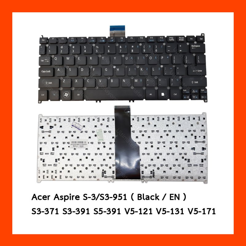 Keyboard Acer Aspire ONE725 S-3 S3-951 Black US คีบอร์ดโน๊ตบุ๊ค