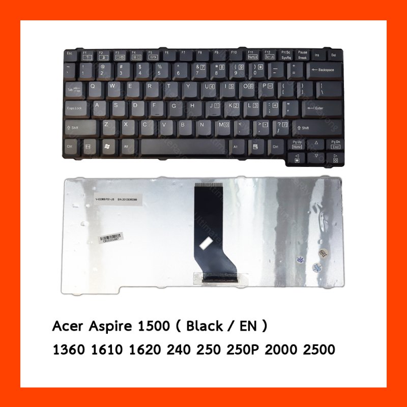 Keyboard Acer Aspire 1500 Black US แป้นอังกฤษ ฟรีสติกเกอร์ ไทย-อังกฤษ
