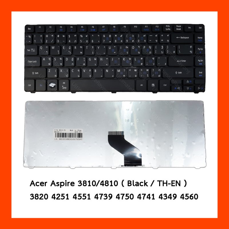 Keyboard Acer Aspire 3810 Black TH คีบอร์ดโน๊ตบุ๊ค