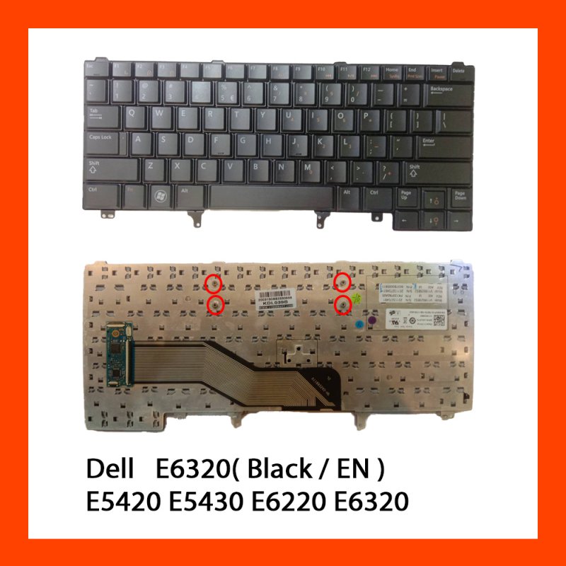 Keyboard Dell Latitude E6320 Black US แป้นอังกฤษ ฟรีสติกเกอร์ ไทย-อังกฤษ