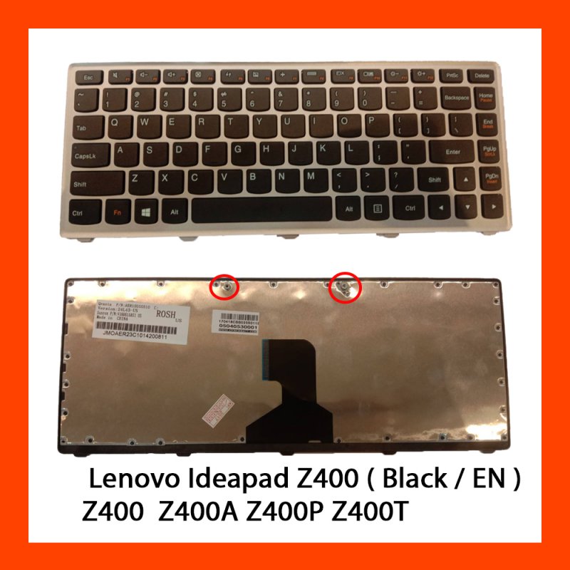 Keyboard Lenovo Ideapad Z400 Black EN แป้นอังกฤษ ฟรีสติกเกอร์ ไทย-อังกฤษ
