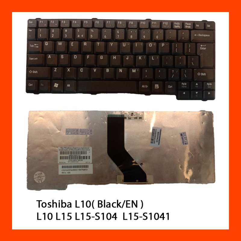 Keyboard Toshiba L10 Black UK (Big Enter With screw on the back) แป้นอังกฤษ ฟรีสติกเกอร์ ไทย-อังกฤษ