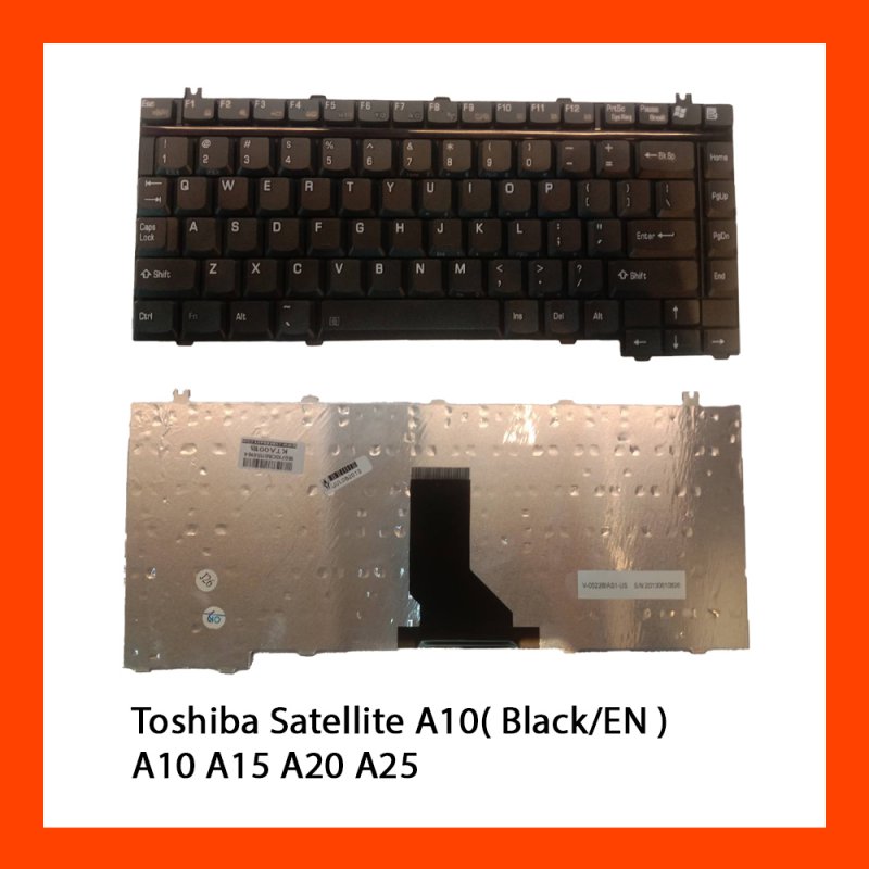 Keyboard Toshiba Satellite A10 Black US แป้นอังกฤษ ฟรีสติกเกอร์ ไทย-อังกฤษ