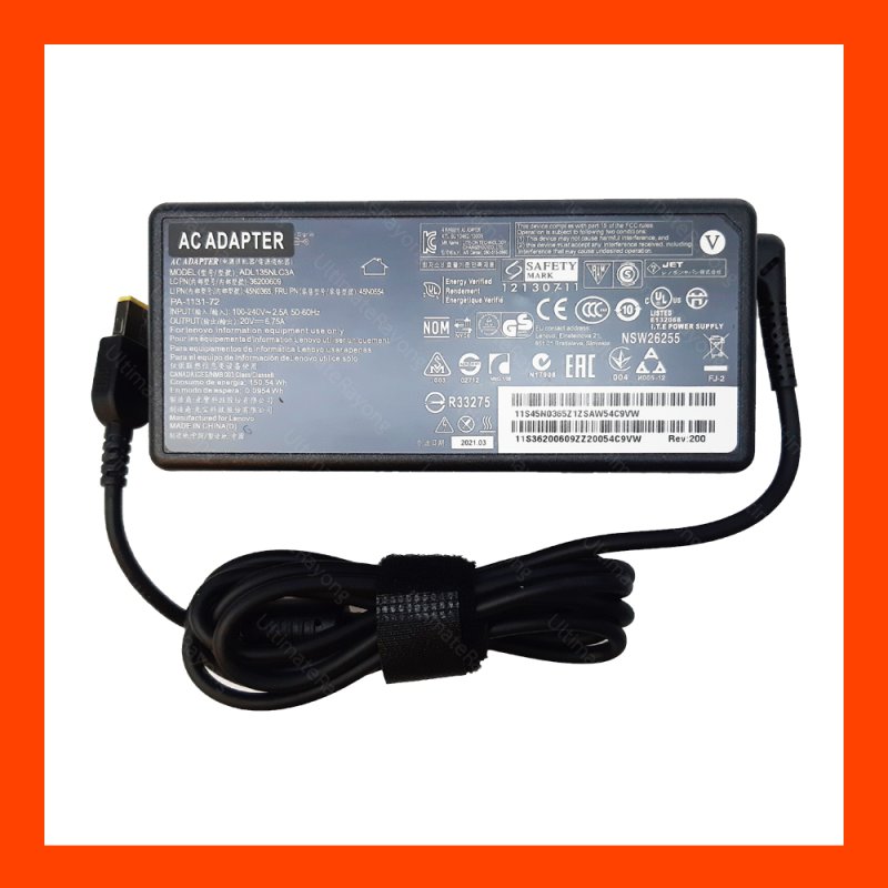 Adapter LENOVO 20.0V 6.75A 135W (USB Connector) logo