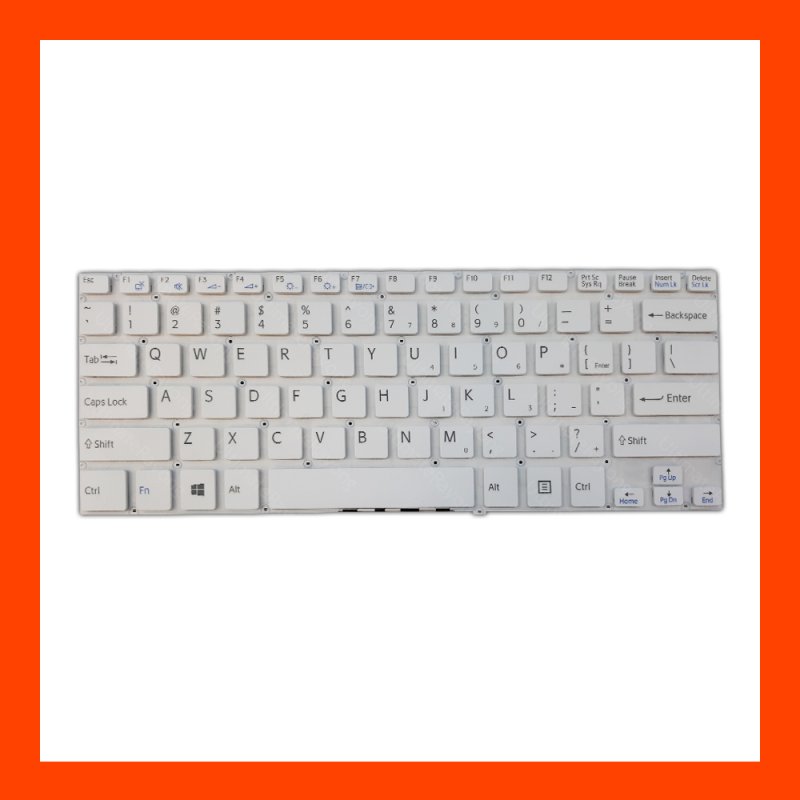 Keyboard Sony Vaio SVF14 Series White US แป้นอังกฤษ ฟรีสติกเกอร์ ไทย-อังกฤษ