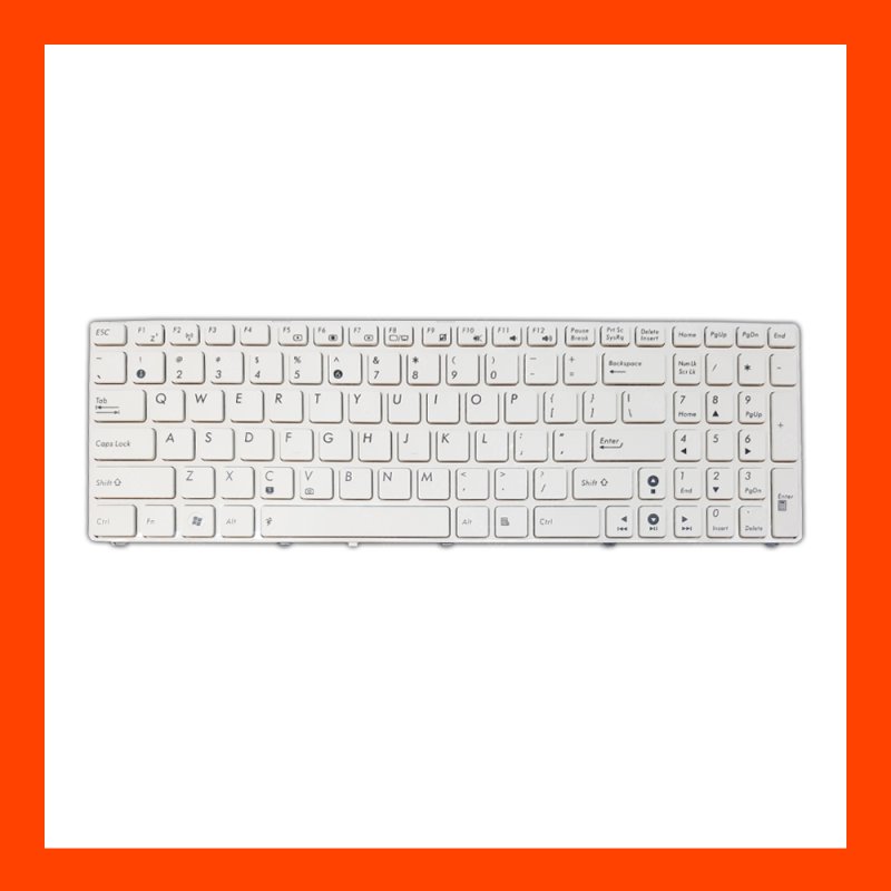 Keyboard Asus G60 K52 White EN แป้นอังกฤษ ฟรีสติกเกอร์ ไทย-อังกฤษ