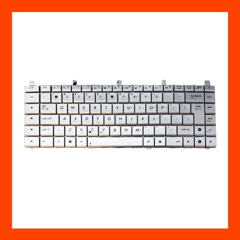 Keyboard Asus N45 Silver UK (Big Enter) แป้นอังกฤษ ฟรีสติกเกอร์ ไทย-อังกฤษ