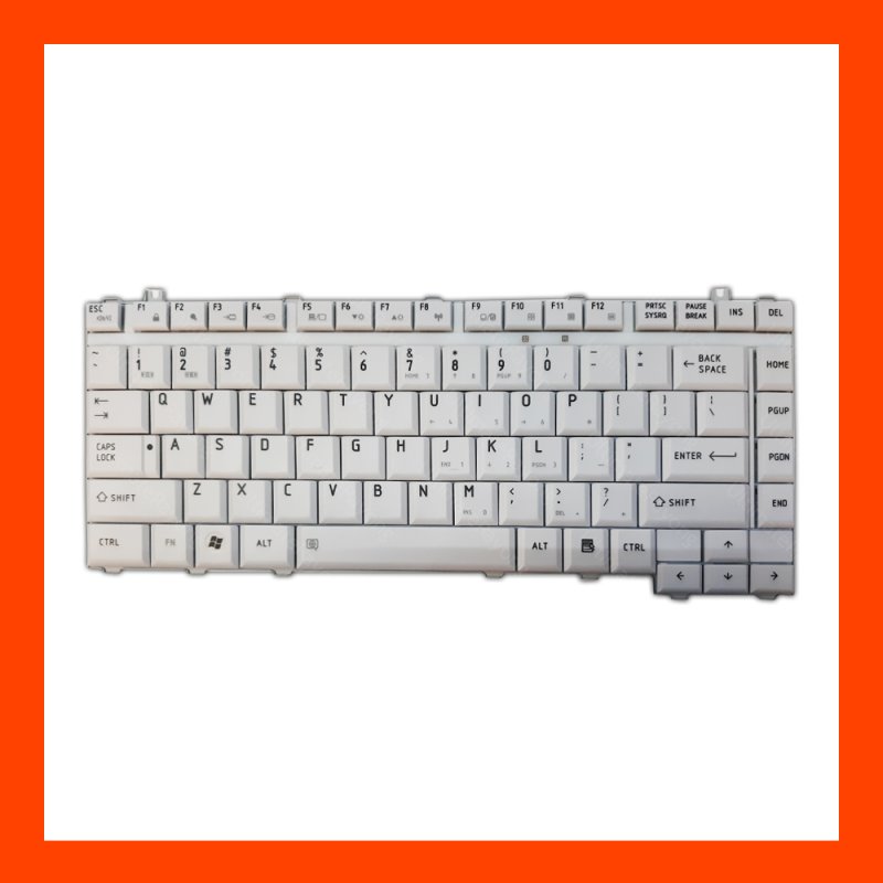 Keyboard Toshiba Satellite A200 White EN แป้นอังกฤษ ฟรีสติกเกอร์ ไทย-อังกฤษ