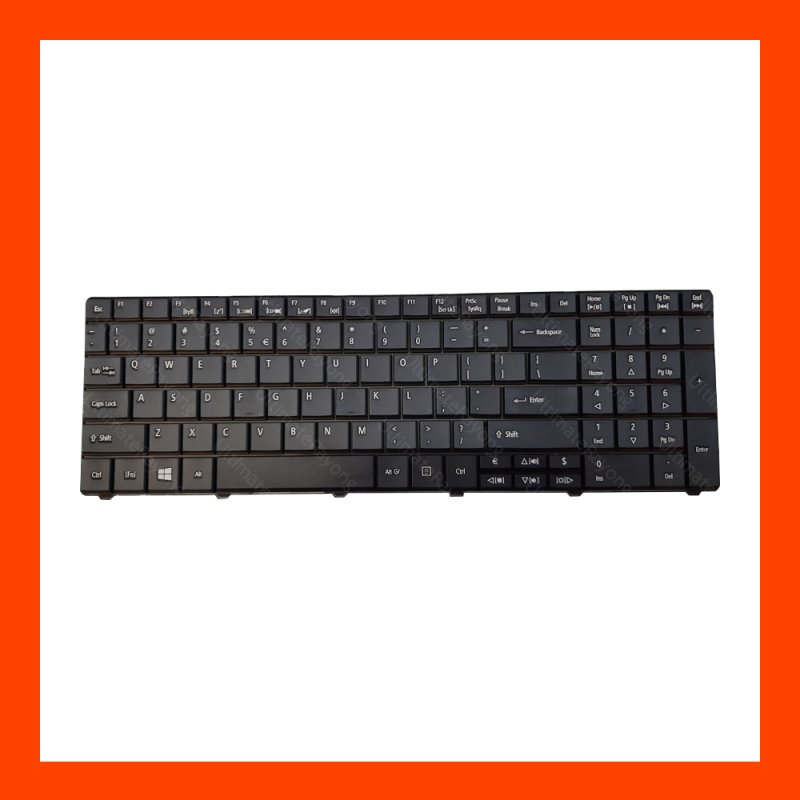 Keyboard Acer Aspire E1-521G Black EN แป้นอังกฤษ ฟรีสติกเกอร์ ไทย-อังกฤษ