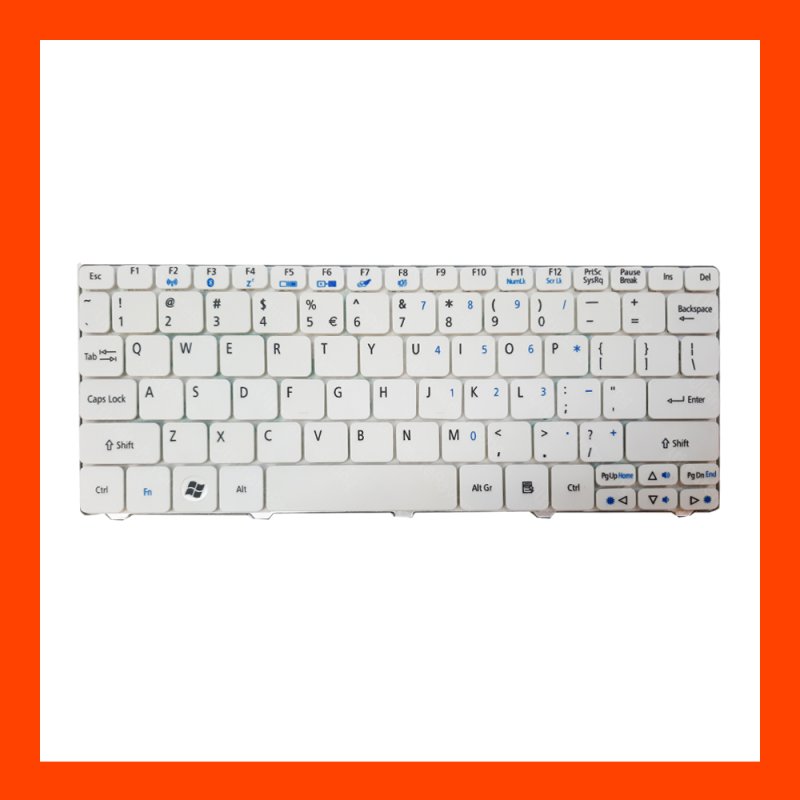 Keyboard Acer Aspire One D255 White US แป้นอังกฤษ ฟรีสติกเกอร์ ไทย-อังกฤษ