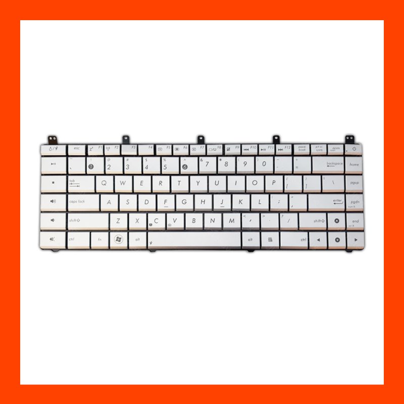 Keyboard Asus N45 Silver US แป้นอังกฤษ ฟรีสติกเกอร์ ไทย-อังกฤษ