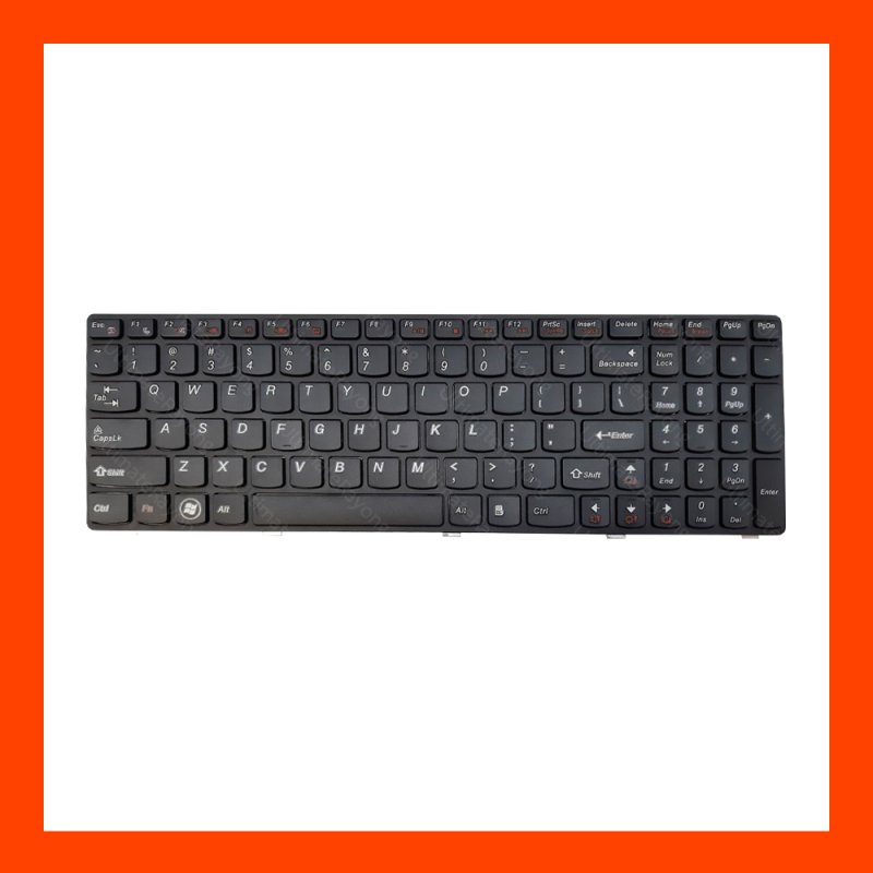 Keyboard Lenovo G580 Black US แป้นอังกฤษ ฟรีสติกเกอร์ ไทย-อังกฤษ