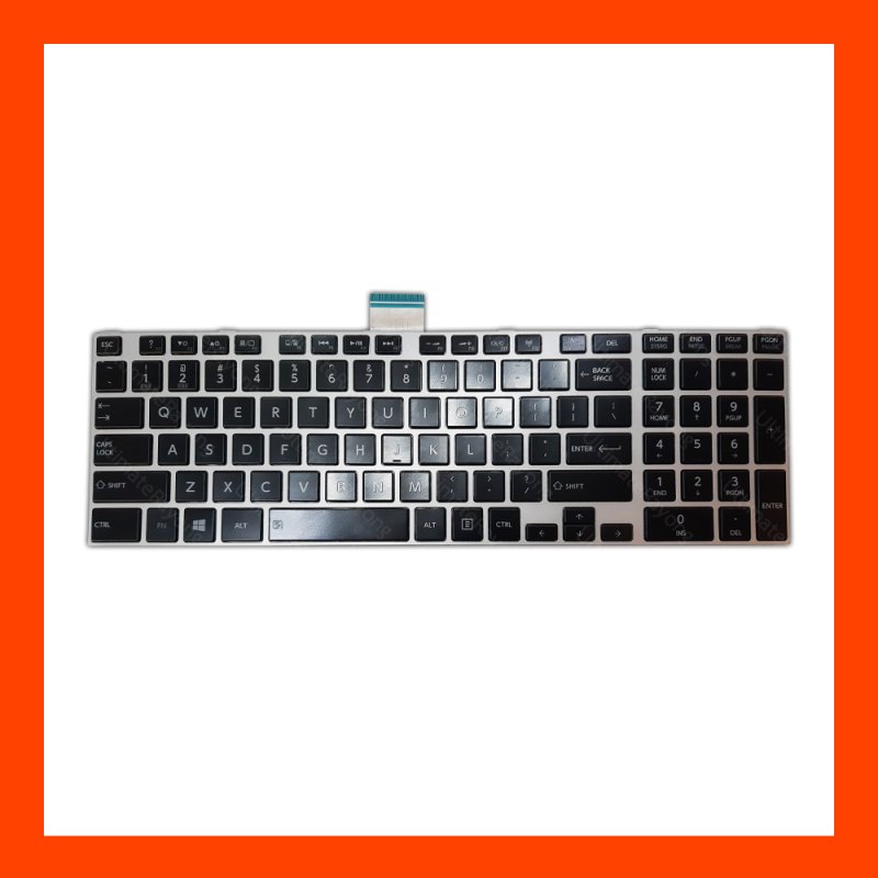 Keyboard Toshiba Satellite L850 Silver US แป้นอังกฤษ ฟรีสติกเกอร์ ไทย-อังกฤษ