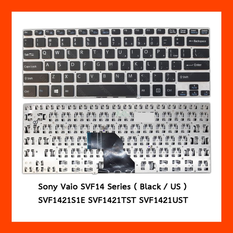 Keyboard Sony Vaio SVF14 Series Black US แป้นอังกฤษ ฟรีสติกเกอร์ ไทย-อังกฤษ