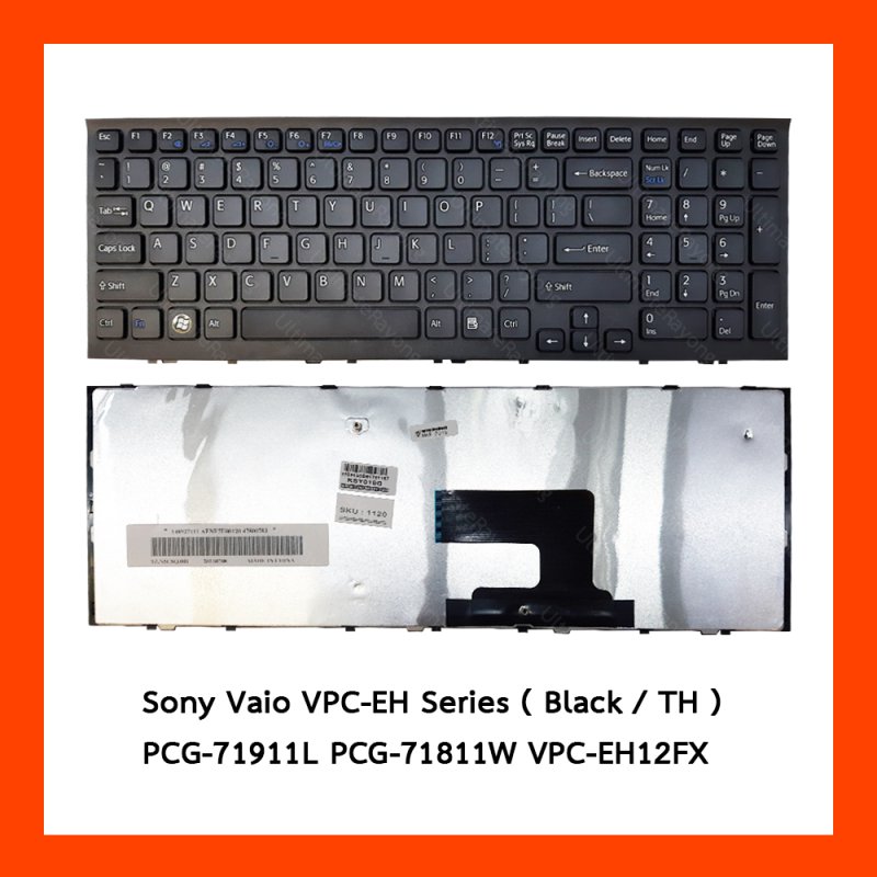 Keyboard Sony Vaio VPC-EH Series Black US แป้นอังกฤษ ฟรีสติกเกอร์ ไทย-อังกฤษ