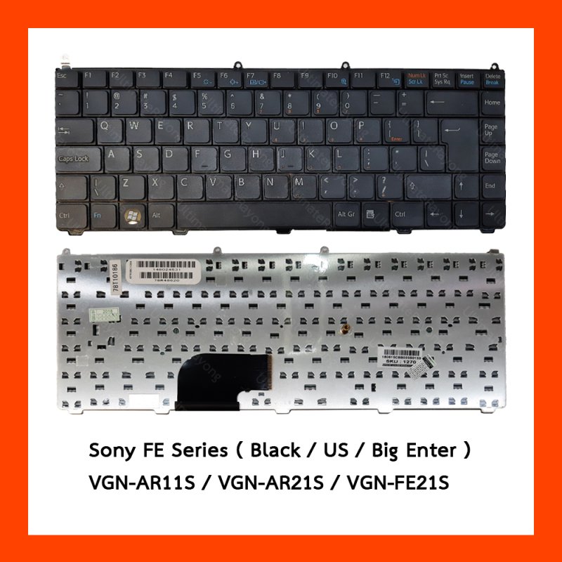 Keyboard Sony FE Series Black UK (Big Enter) แป้นอังกฤษ ฟรีสติกเกอร์ ไทย-อังกฤษ