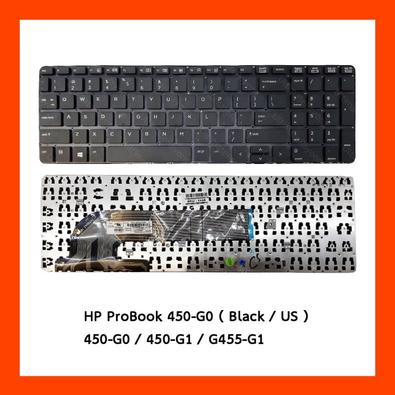 Keyboard HP ProBook 450-G0 Black US แป้นอังกฤษ ฟรีสติกเกอร์ ไทย-อังกฤษ