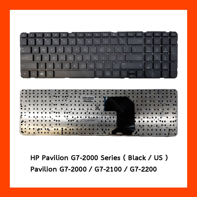 Keyboard HP Pavilion G7-2000 Series Black US With Out Frame แป้นอังกฤษ ฟรีสติกเกอร์ ไทย-อังกฤษ