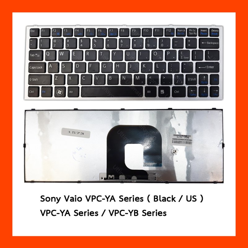 Keyboard Sony Vaio VPC-YA Series Black US แป้นอังกฤษ ฟรีสติกเกอร์ ไทย-อังกฤษ