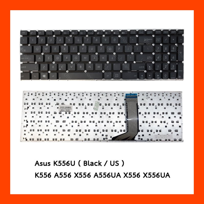 Keyboard Asus K556U BLACK US แป้นอังกฤษ ฟรีสติกเกอร์ ไทย-อังกฤษ