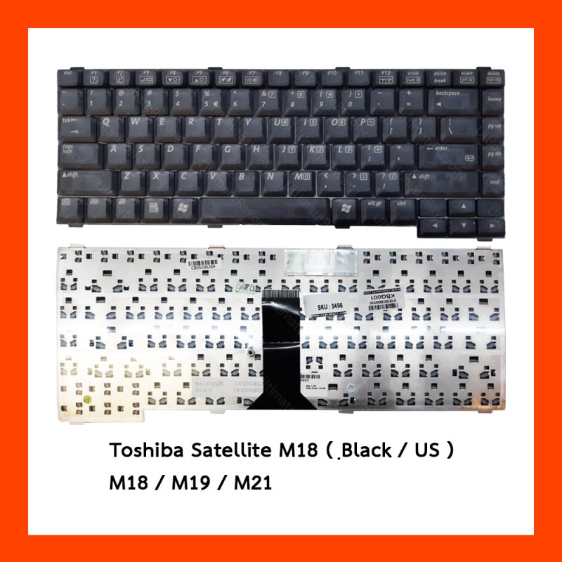 Toshiba Satellite M18 M19 M21 US Keyboard แป้นอังกฤษ ฟรีสติกเกอร์ ไทย-อังกฤษ