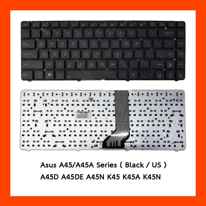 Keyboard Asus A45 A45A Black US แป้นอังกฤษ ฟรีสติกเกอร์ ไทย-อังกฤษ