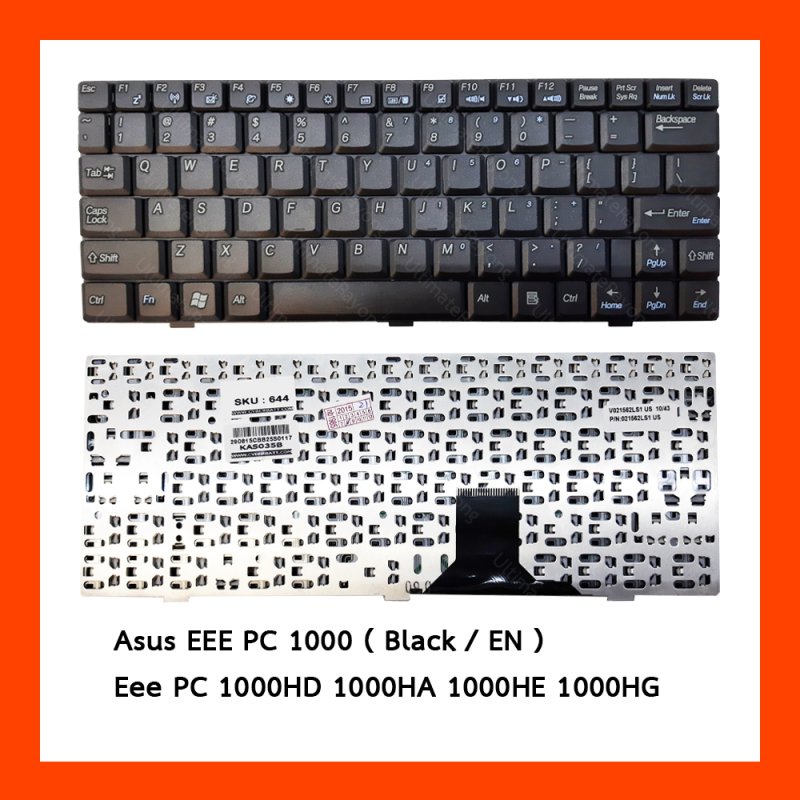 Keyboard Asus EEE PC 1000 Black US แป้นอังกฤษ ฟรีสติกเกอร์ ไทย-อังกฤษ