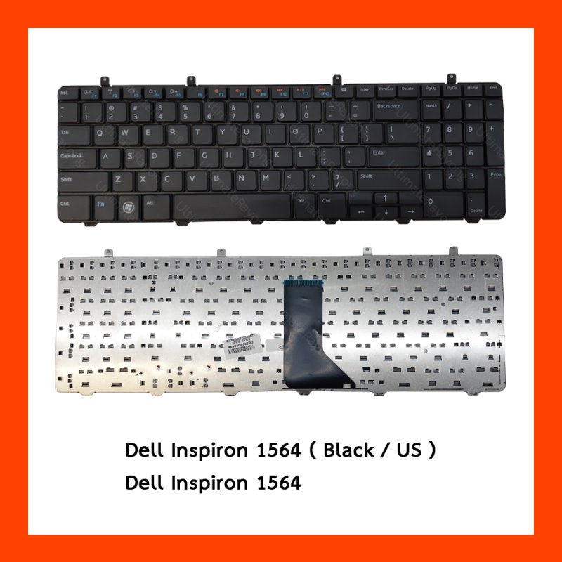 Keyboard Dell Inspiron 1564 Black US แป้นอังกฤษ ฟรีสติกเกอร์ ไทย-อังกฤษ
