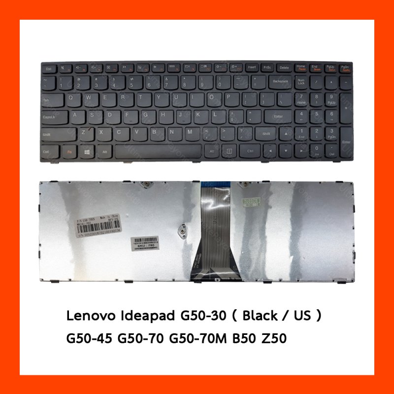 Keyboard Lenovo Ideapad G50-30 Black US แป้นอังกฤษ ฟรีสติกเกอร์ ไทย-อังกฤษ