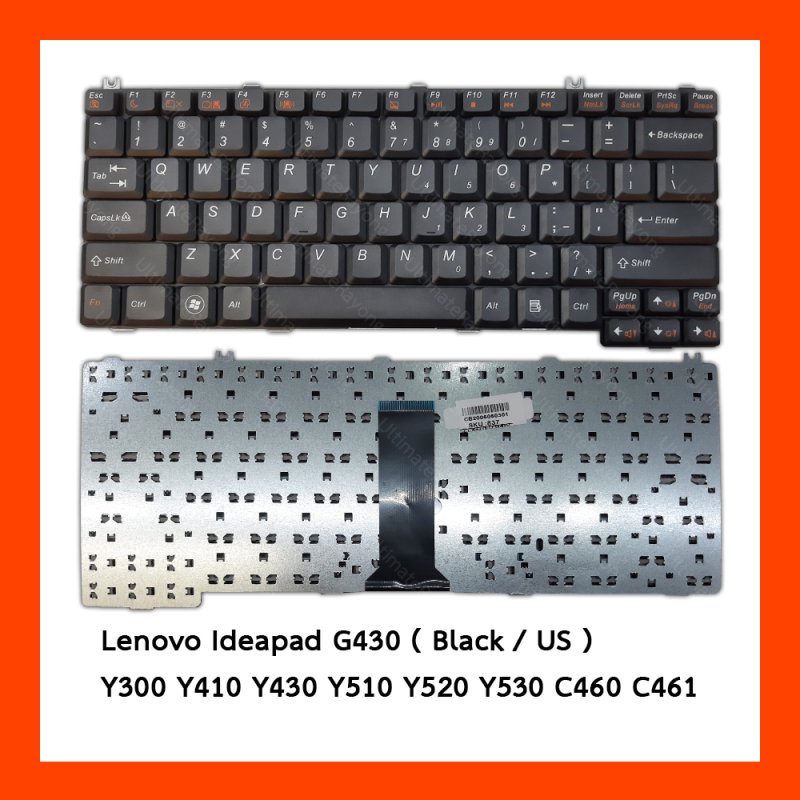Keyboard Lenovo Ideapad G430 Black US แป้นอังกฤษ ฟรีสติกเกอร์ ไทย-อังกฤษ
