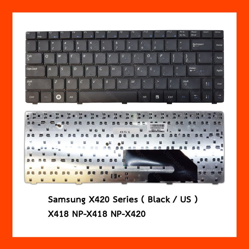 Keyboard Samsung X420 Black US แป้นอังกฤษ ฟรีสติกเกอร์ ไทย-อังกฤษ