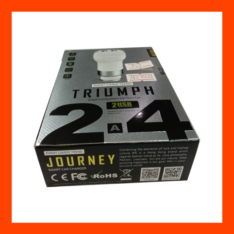 CHARGING CAR WP-C02 2.4A 2USB Triumph (White) 