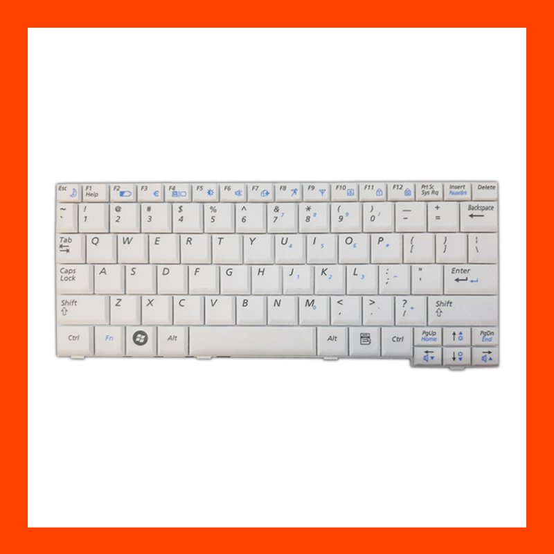 Keyboard Samsung NC10 Series White US แป้นอังกฤษ ฟรีสติกเกอร์ ไทย-อังกฤษ
