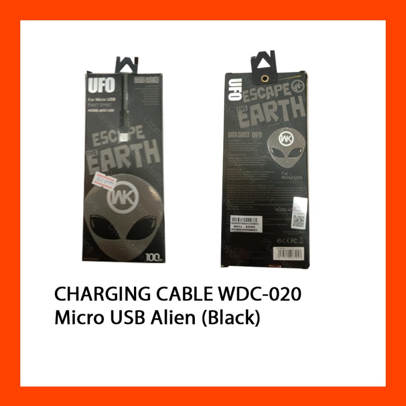 CHARGING CABLE WDC-020 Micro USB Alien (Black) 