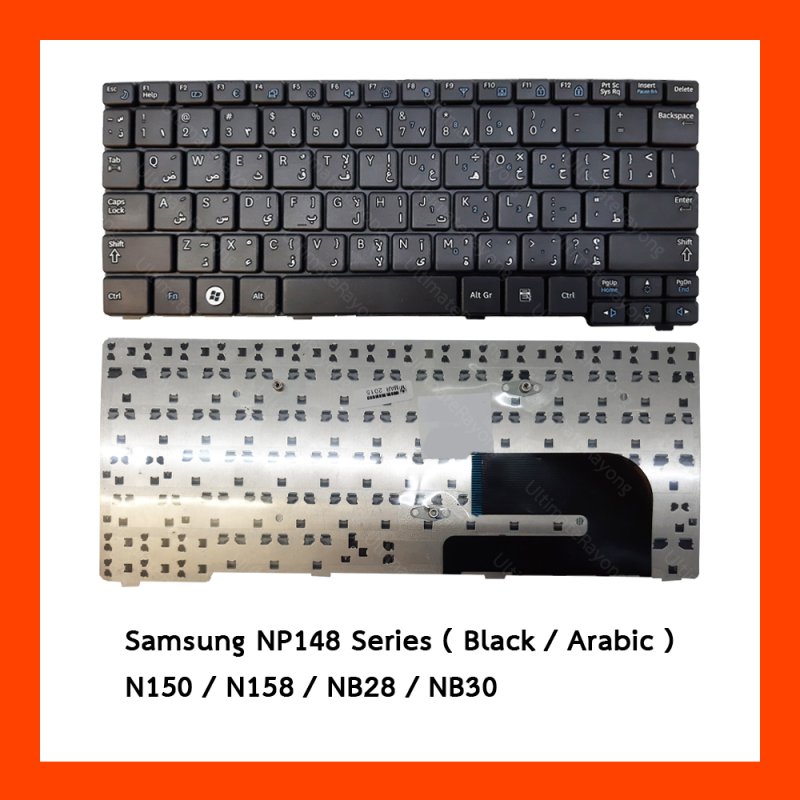 KEYBOARD LAPTOP NETBOOK SAMSUNG N100 N110 N130 N120 N128 N140 N143 N145 N148 N150 Arabic ฟรีสติกเกอร์ ไทย-อังกฤษ