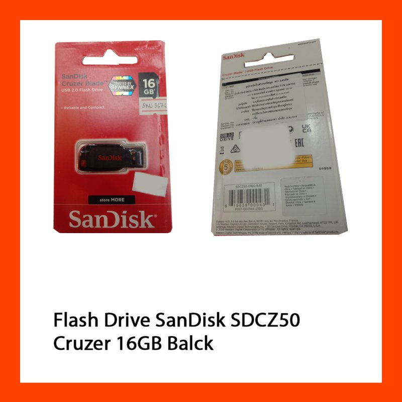 Flash Drive SanDisk SDCZ50 Cruzer 16GB Balck