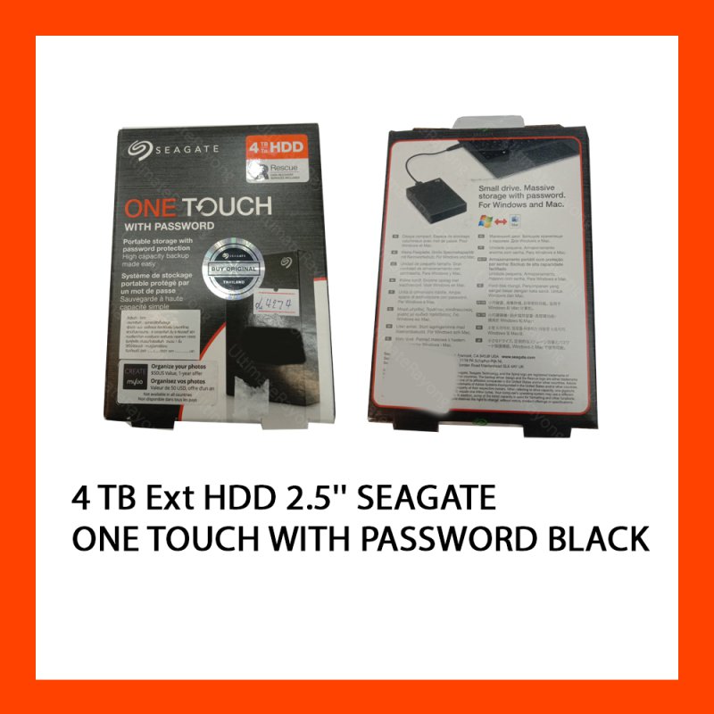 4 TB Ext HDD 2.5'' SEAGATE ONE TOUCH WITH PASSWORD  BLACK
