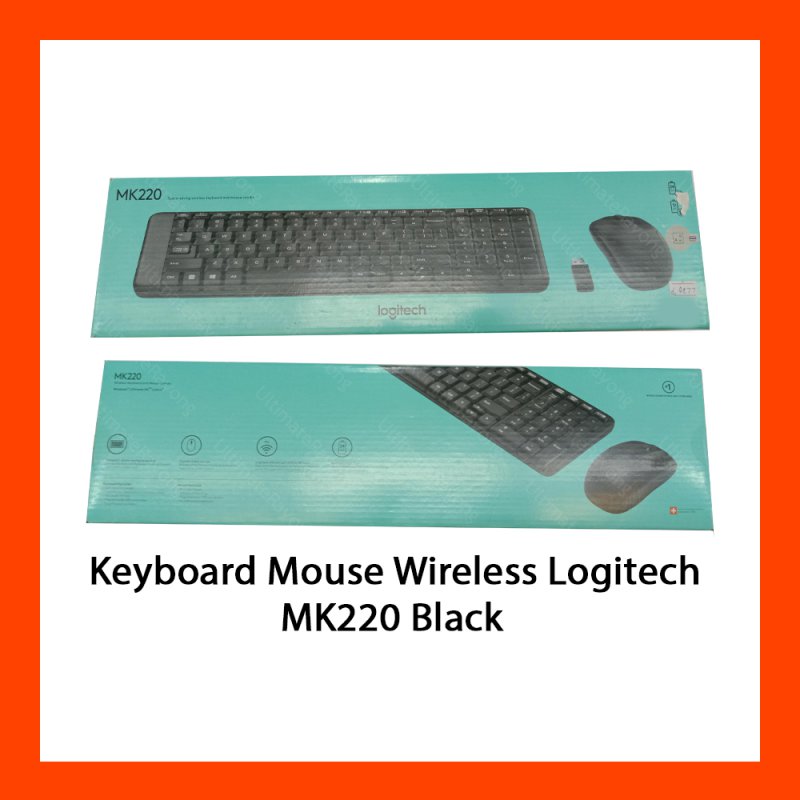 Keyboard Mouse Wireless Logitech MK220 Black
