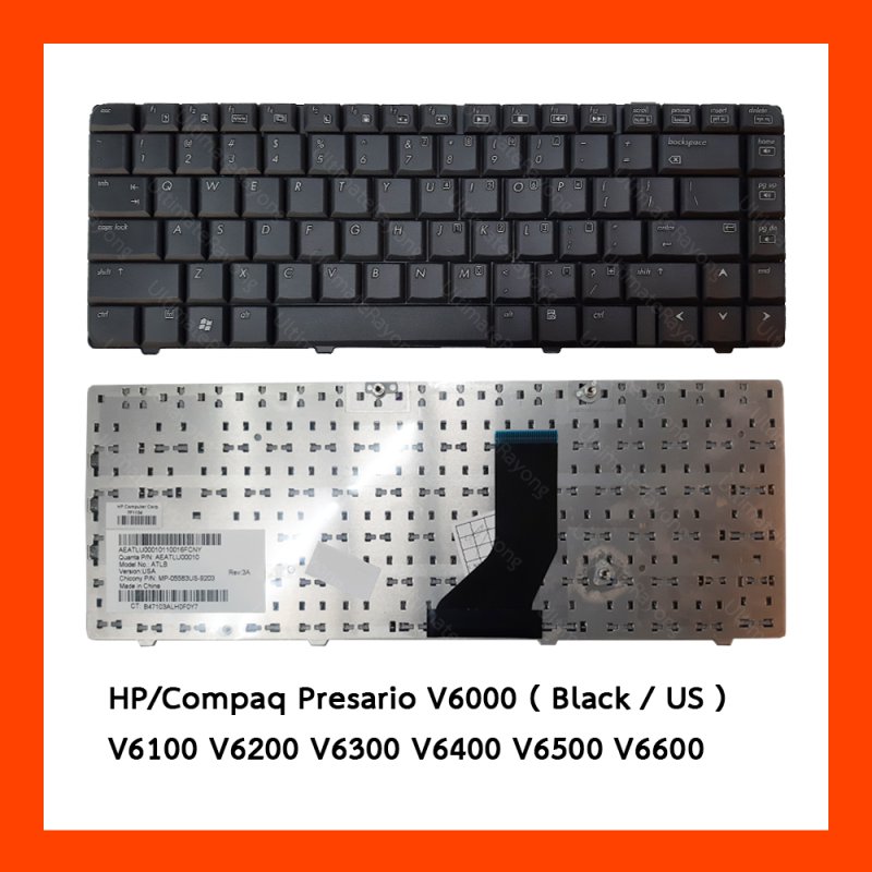 Keyboard HP Compaq Presario V6000 F700 Black UK (Big Enter)  แป้นอังกฤษ ฟรีสติกเกอร์ ไทย-อังกฤษ