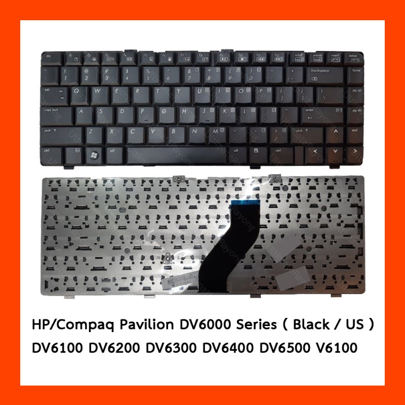 Keyboard HP Compaq Pavilion DV6000 Series Black US แป้นอังกฤษ ฟรีสติกเกอร์ ไทย-อังกฤษ