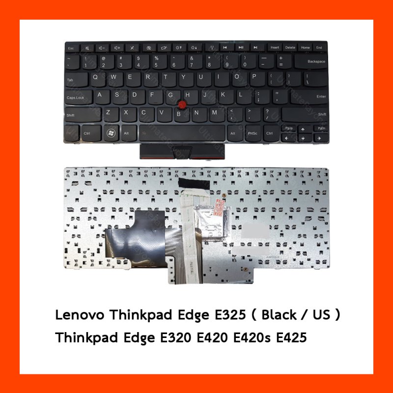 Keyboard Lenovo Thinkpad Edge E325 Black US แป้นอังกฤษ ฟรีสติกเกอร์ ไทย-อังกฤษ