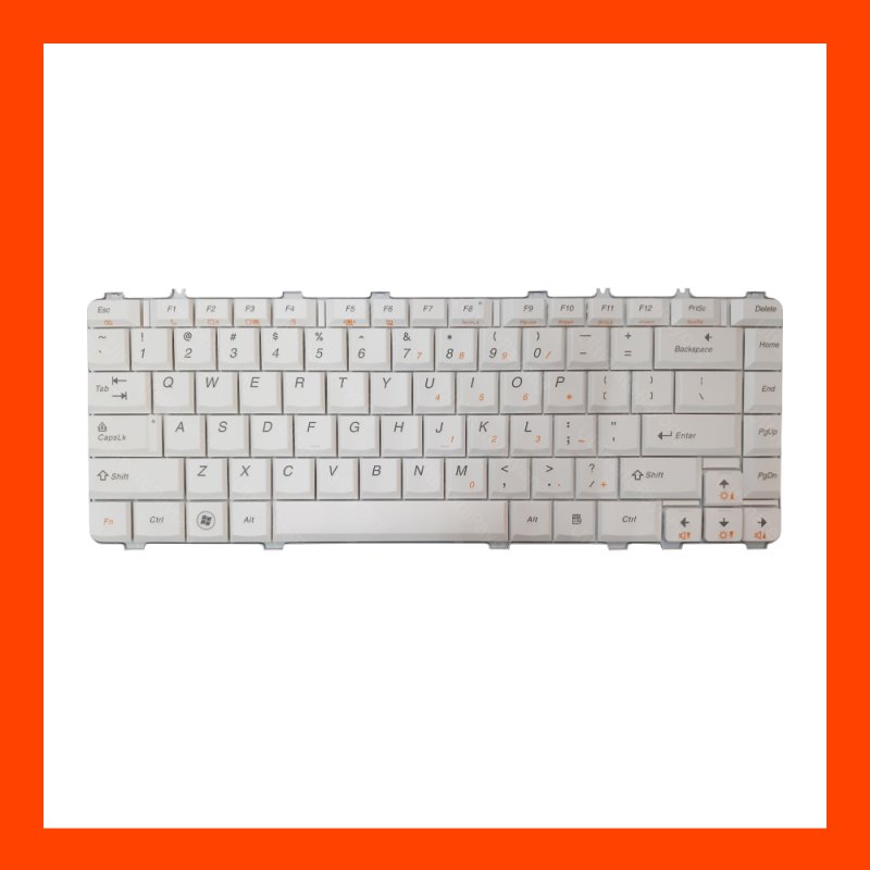 Keyboard Lenovo Ideapad Y450/Y550 White US แป้นอังกฤษ ฟรีสติกเกอร์ ไทย-อังกฤษ