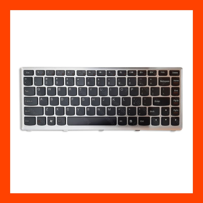 Keyboard Lenovo Ideapad U410 Black US แป้นอังกฤษ ฟรีสติกเกอร์ ไทย-อังกฤษ